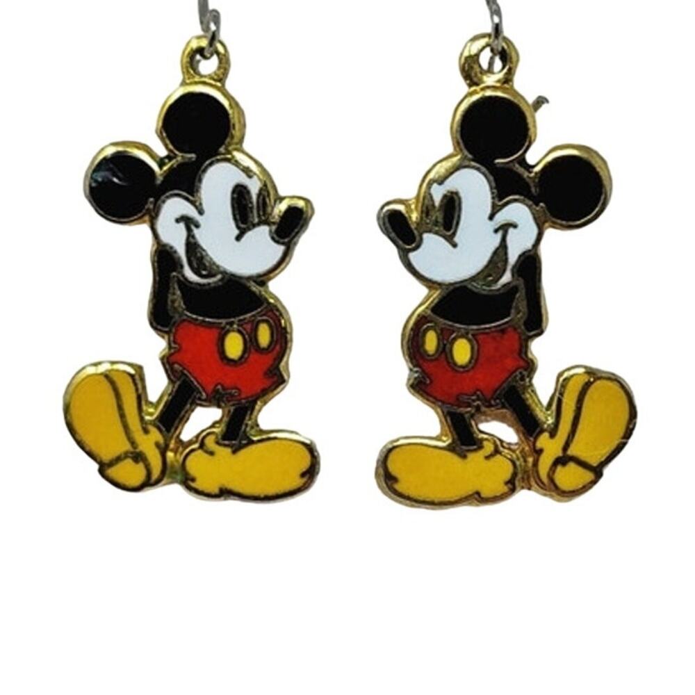 Vintage Disney Mickey Mouse Dangle Earrings Made in Taiwan